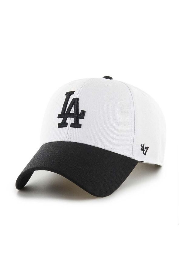 47 brand Kapa sa šiltom 47 brand MLB Los Angeles Dodgers boja: bijela, s aplikacijom, B-SUMTT12WBP-WH