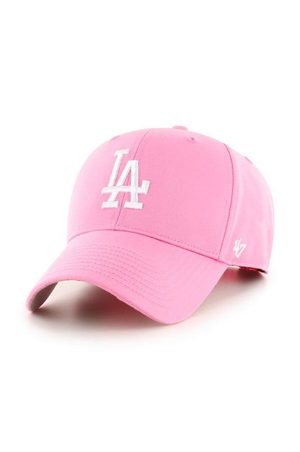 47 brand Kapa sa šiltom 47 brand Mlb Los Angeles Dodgers boja: ružičasta, s aplikacijom, B-RAC12CTP-RSA