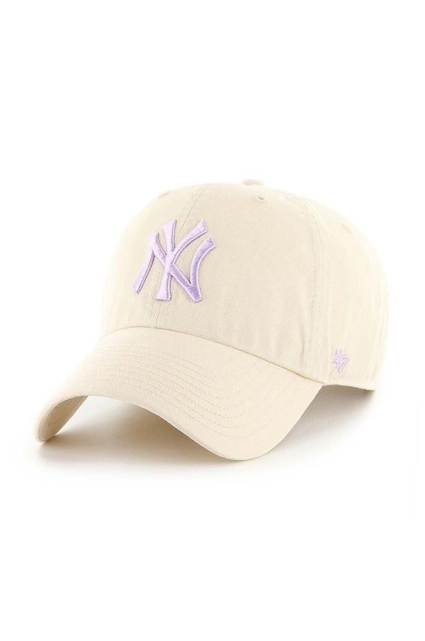 47 brand Kapa sa šiltom 47 brand MLB New York Yankees boja: bež, s aplikacijom, B-NLRGW17GWS-NTP