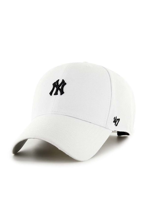 47 brand Kapa sa šiltom 47 brand MLB New York Yankees boja: bijela, s aplikacijom, B-BRMPS17WBP-WHA