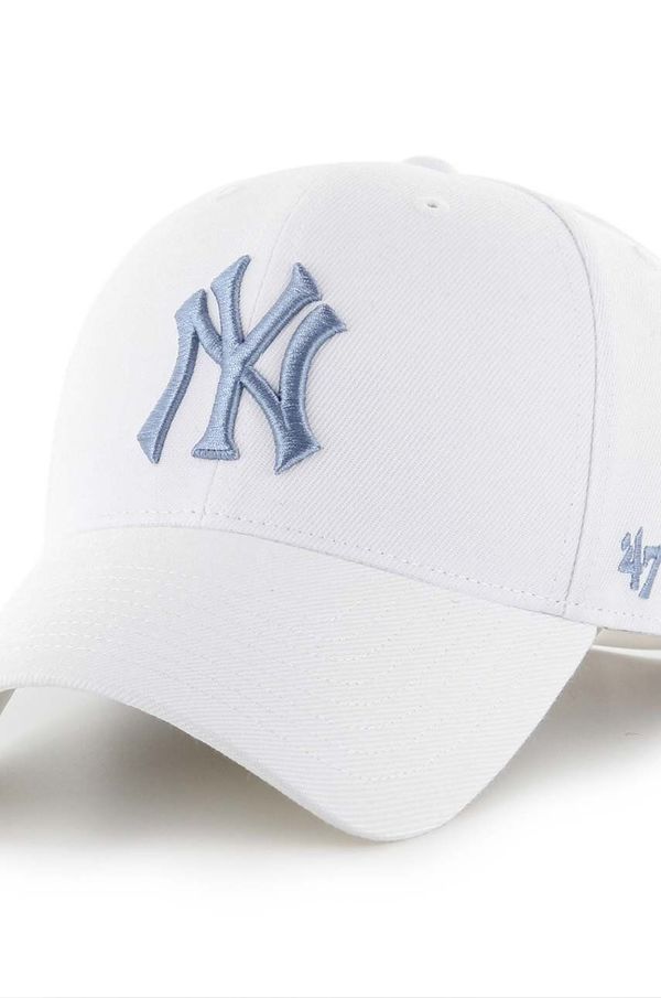 47 brand Kapa sa šiltom 47 brand MLB New York Yankees boja: bijela, s aplikacijom, B-MVPSP17WBP-WHN