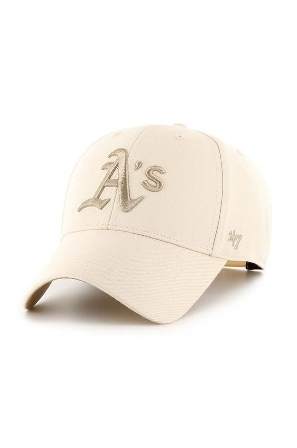 47 brand Kapa sa šiltom 47 brand MLB Oakland Athletics boja: bež, s aplikacijom, BCPTN-SUMVP18WBP-NT00