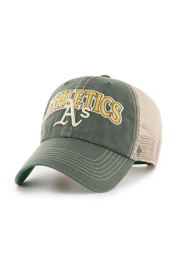 47 brand Kapa sa šiltom 47 brand MLB Oakland Athletics boja: zelena, s aplikacijom, B-TSCLA18LAP-BTB