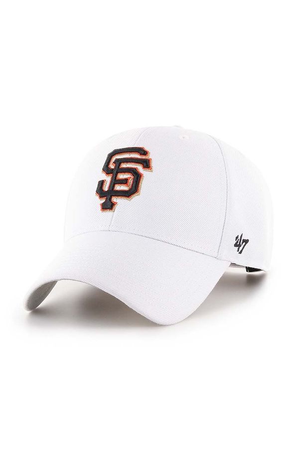 47 brand Kapa sa šiltom 47 brand MLB San Francisco Giants boja: bijela, s aplikacijom, B-MVP22WBV-WH