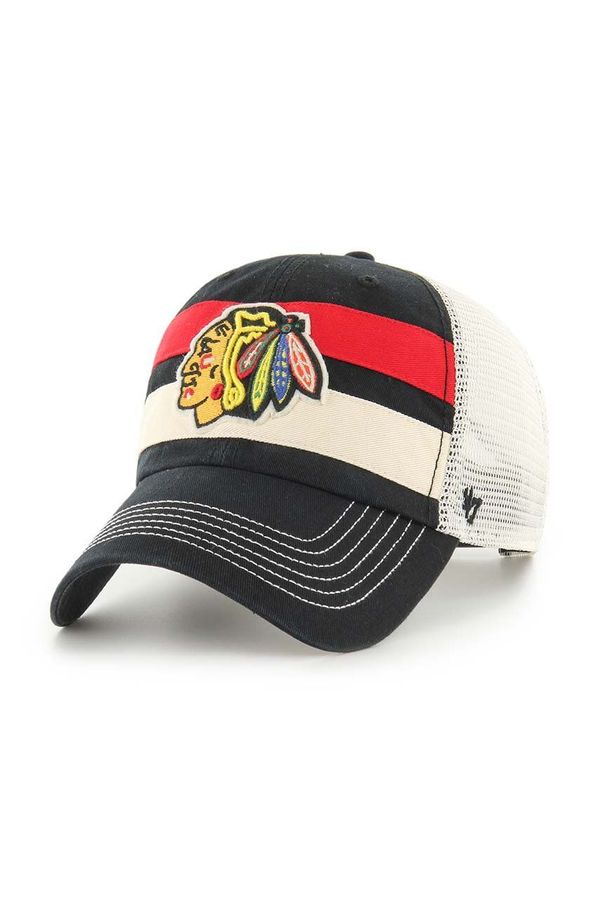 47 brand Kapa sa šiltom 47 brand NHL Chicago Blackhawks boja: crna, s aplikacijom, H-CLBBN04GWP-BK