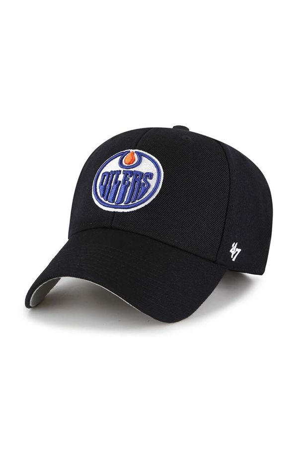 47 brand Kapa sa šiltom 47 brand NHL Edmonton Oilers boja: crna, s aplikacijom, H-MVP06WBV-BKH