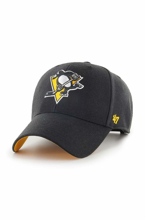 47 brand Kapa sa šiltom 47 brand NHL Pittsburgh Penguins boja: crna, s aplikacijom, H-BLPMS15WBP-BK