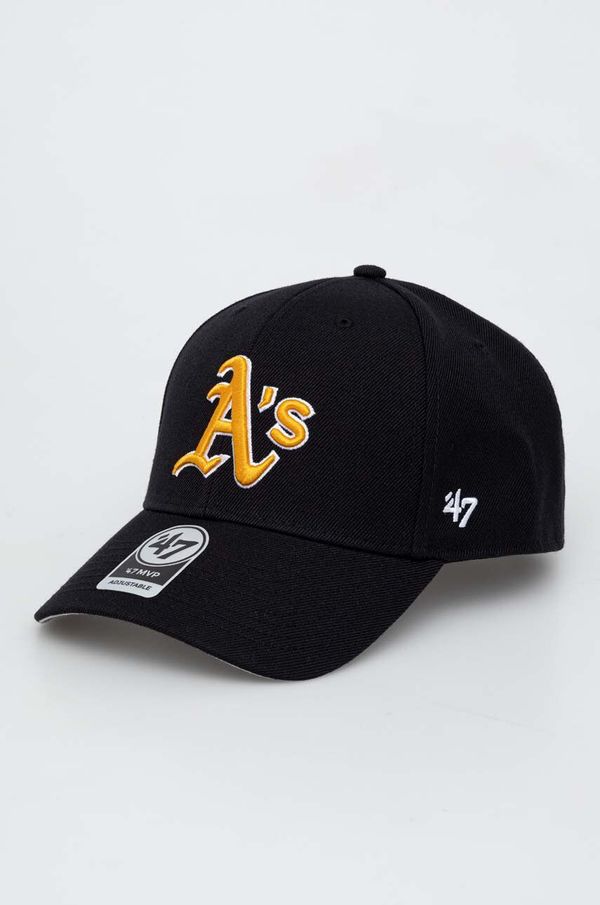 47brand Kapa sa šiltom 47brand B.MVP18WBV.BKG OAKLAND ATHLETICS BLACK MLB Oakland Athletics boja: crna, s aplikacijom