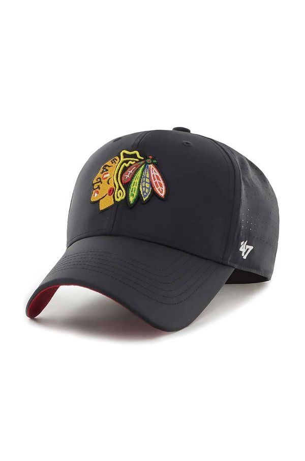 47brand Kapa sa šiltom 47brand Nhl Chicago Blackhawks boja: crna, s aplikacijom
