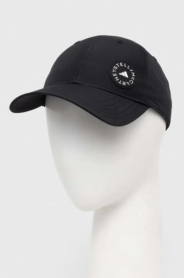 Adidas Kapa sa šiltom adidas by Stella McCartney boja: crna, bez uzorka