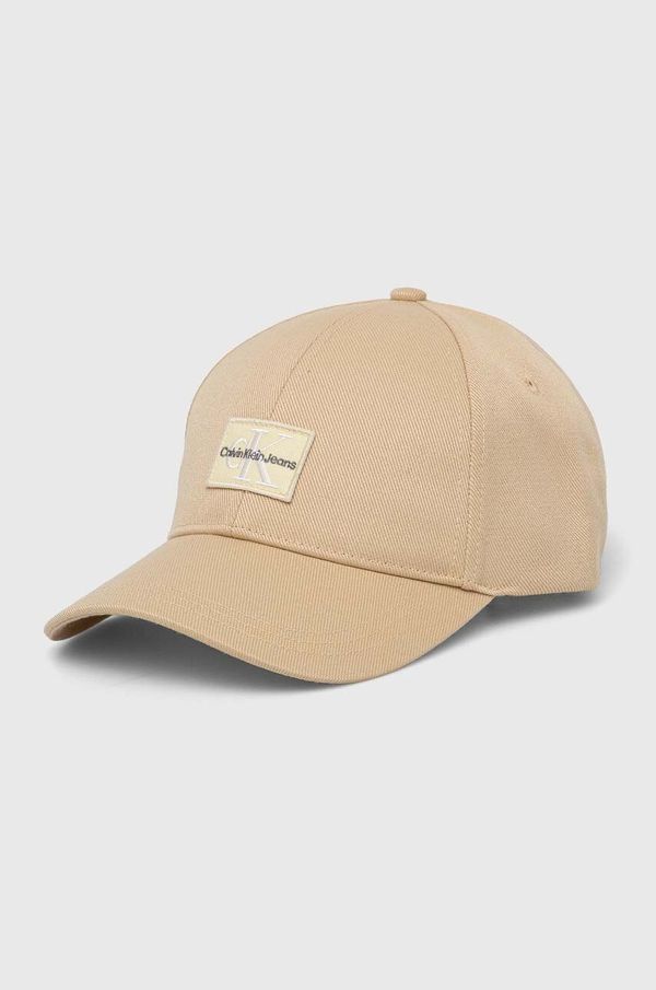 Calvin Klein Jeans Kapa sa šiltom Calvin Klein Jeans boja: bež, s aplikacijom, K60K612381