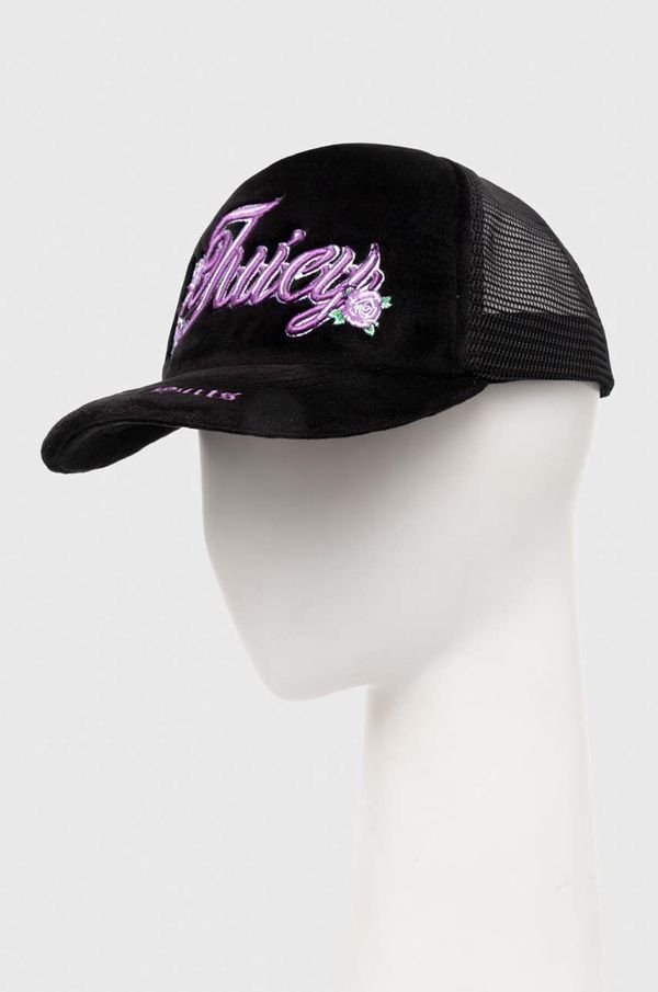 Juicy Couture Kapa sa šiltom Juicy Couture ROSE & THORN TRUCKER CAP boja: crna, s aplikacijom, JCAWH224701