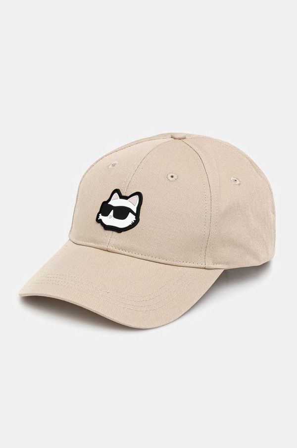 Karl Lagerfeld Kapa sa šiltom Karl Lagerfeld boja: bež, s aplikacijom, A1W33183