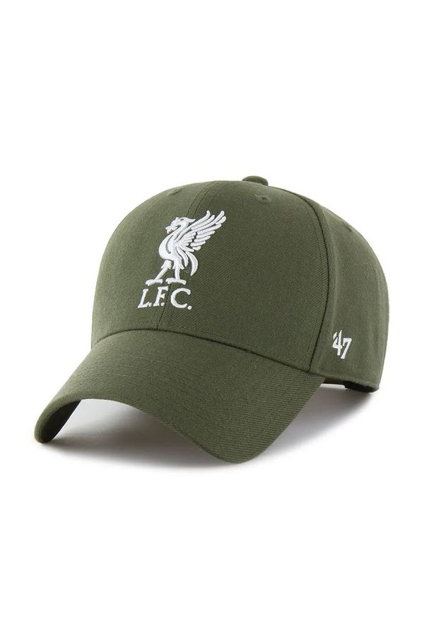 47 brand Kapa sa šiltom s dodatkom vune 47 brand Liverpool FC boja: zelena, s aplikacijom, EPL-MVPSP04WBP-SWA