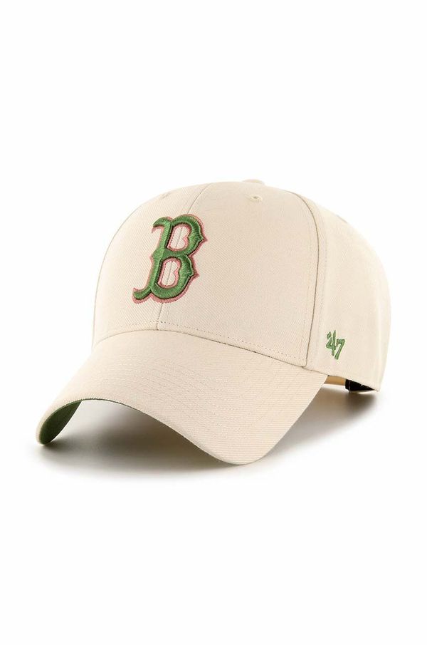 47 brand Kapa sa šiltom s dodatkom vune 47 brand MLB Boston Red Sox boja: bež, s aplikacijom, BAS-SUMVP902WBP-NTA99