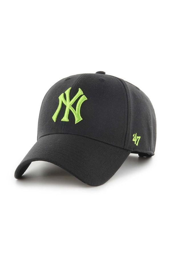 47 brand Kapa sa šiltom s dodatkom vune 47 brand MLB New York Yankees boja: crna, s aplikacijom, B-MVPSP17WBP-BKAM