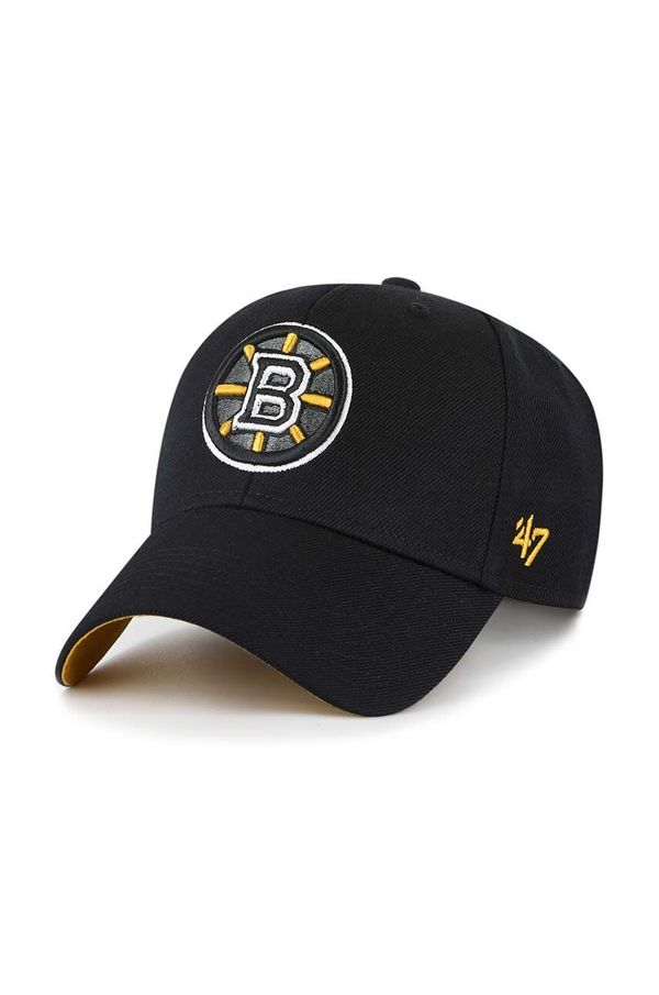 47 brand Kapa sa šiltom s dodatkom vune 47 brand NHL Boston Bruins boja: crna, s aplikacijom, HVIN-SUMVP01WBP-BKA74