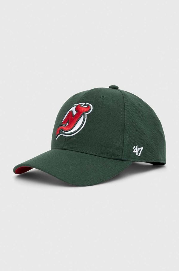 47 brand Kapa sa šiltom s dodatkom vune 47 brand NHL New Jersey Devils boja: zelena, s aplikacijom, H-BLPMS11WBP-DG