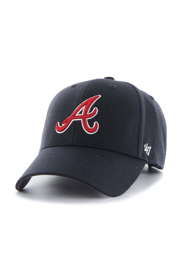 47brand Kapa sa šiltom s dodatkom vune 47brand MLB Atlanta Braves boja: tamno plava, s aplikacijom