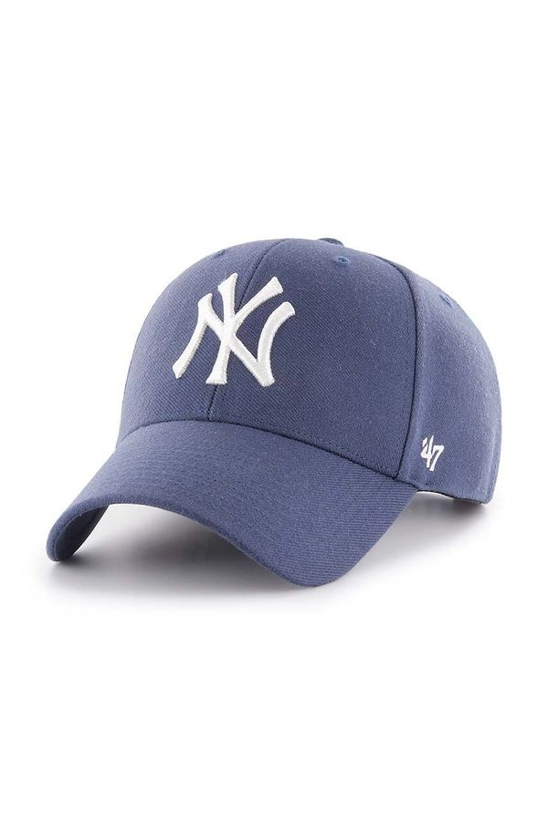 47brand Kapa sa šiltom s dodatkom vune 47brand MLB New York Yankees boja: ljubičasta, s aplikacijom