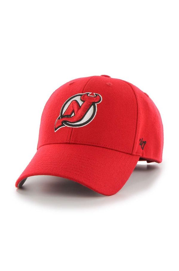 47brand Kapa sa šiltom s dodatkom vune 47brand NHL New Jersey Devils boja: crvena, s aplikacijom, H-MVP11WBV-RD