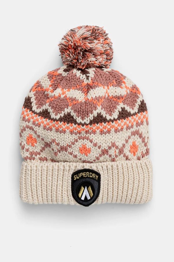 Superdry Kapa Superdry boja: bež, od debelog pletiva, Y9010190A-C1H