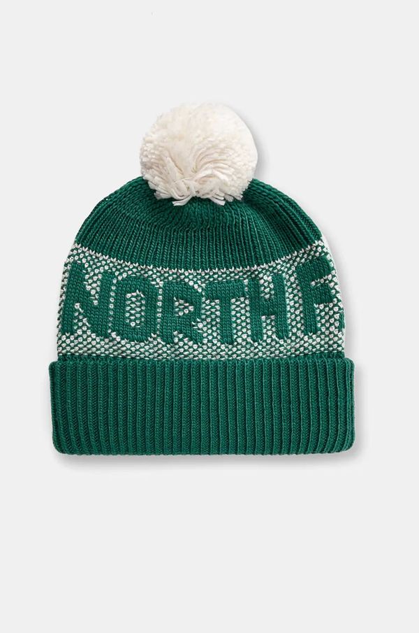The North Face Kapa The North Face Retro Cabin Beanie boja: zelena, od debelog pletiva, NF0A88QW84O1