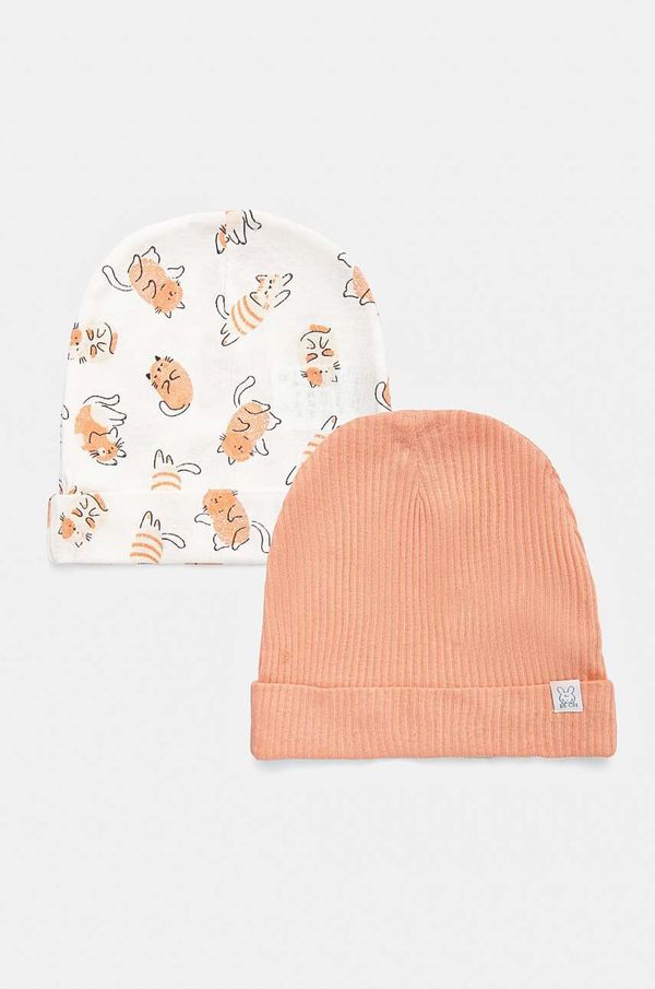 United Colors of Benetton Kapa United Colors of Benetton 2-pack boja: narančasta, od tanke pletenine, pamučna, 3FMG0A003