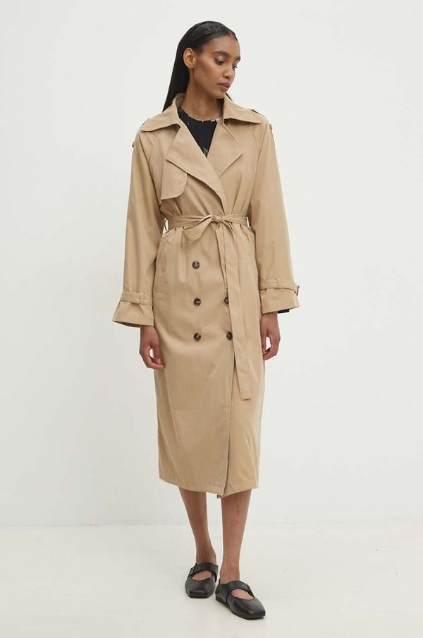 Answear Lab Kaput Answear Lab za žene, boja: bež, za prijelazno razdoblje