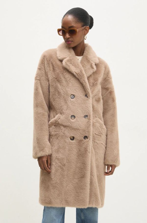 Answear Lab Kaput Answear Lab za žene, boja: bež, za prijelazno razdoblje, oversize