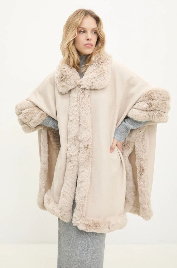 Answear Lab Kaput Answear Lab za žene, boja: bež, za prijelazno razdoblje, oversize