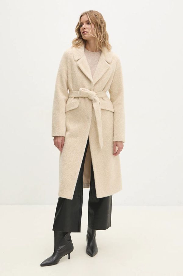 Answear Lab Kaput Answear Lab za žene, boja: bež, za prijelazno razdoblje