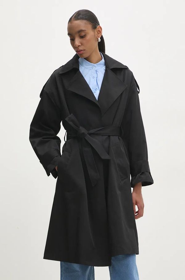 Answear Lab Kaput Answear Lab za žene, boja: crna, za prijelazno razdoblje, bez zakopčavanja