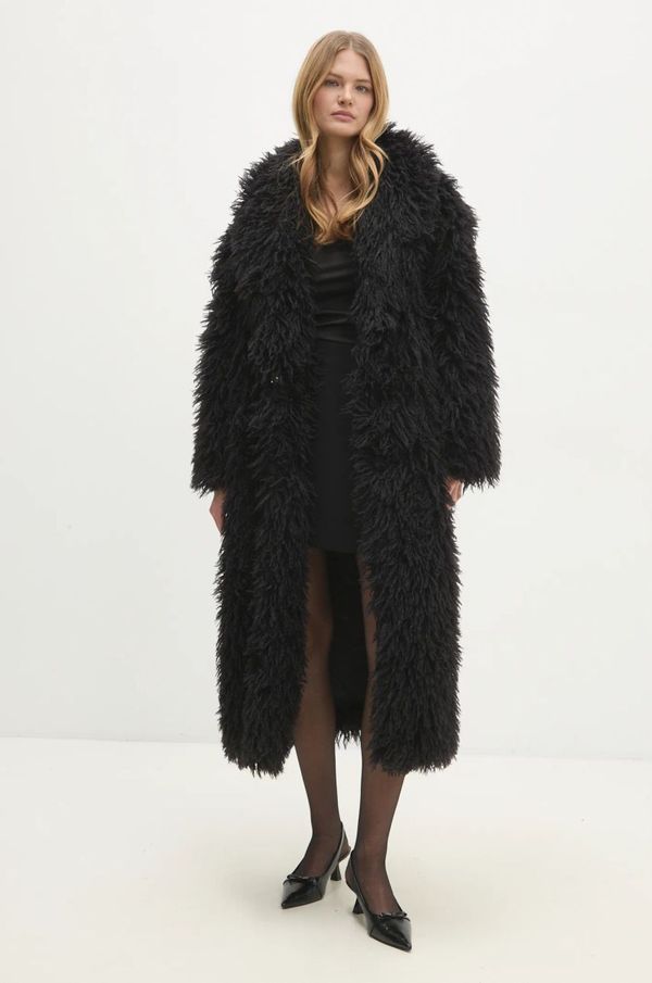 Answear Lab Kaput Answear Lab za žene, boja: crna, za prijelazno razdoblje, kopčanje u dva reda