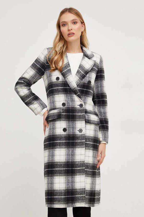 Answear Lab Kaput Answear Lab za žene, boja: crna, za prijelazno razdoblje, kopčanje u dva reda