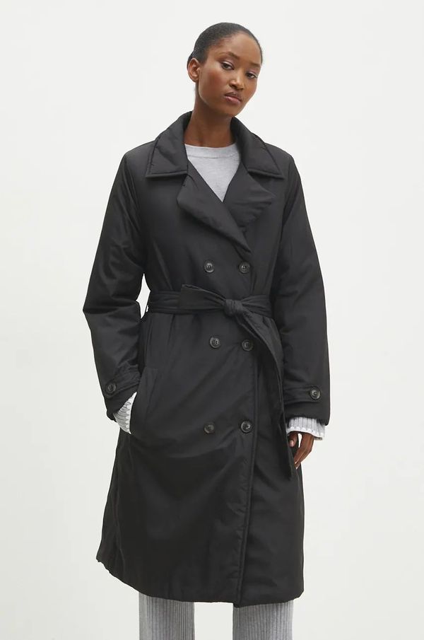 Answear Lab Kaput Answear Lab za žene, boja: crna, za zimu, kopčanje u dva reda