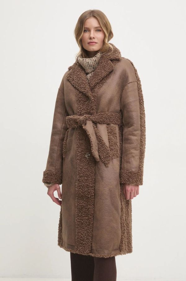 Answear Lab Kaput Answear Lab za žene, boja: smeđa, za prijelazno razdoblje