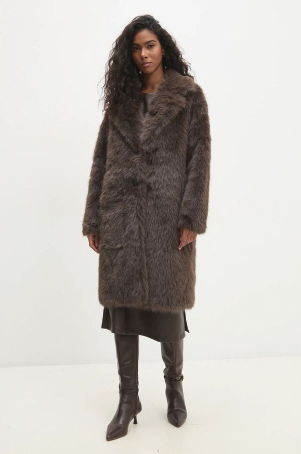 Answear Lab Kaput Answear Lab za žene, boja: smeđa, za prijelazno razdoblje, oversize