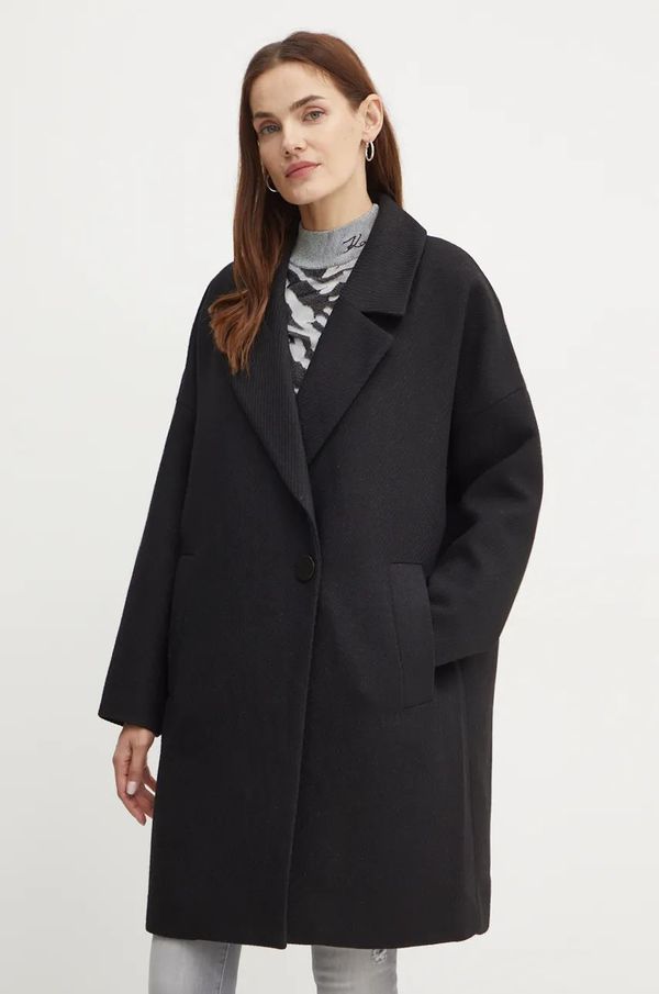 Armani Exchange Kaput Armani Exchange za žene, boja: crna, za prijelazno razdoblje, kopčanje u dva reda, 6DYK30 YN2YZ