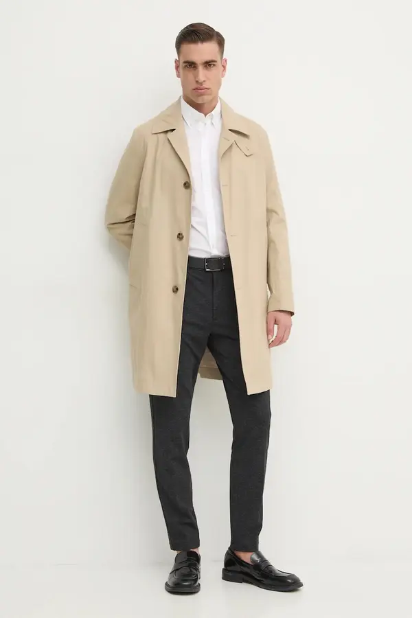 Boss Kaput BOSS za muškarce, boja: bež, za prijelazno razdoblje, oversize, 50540478