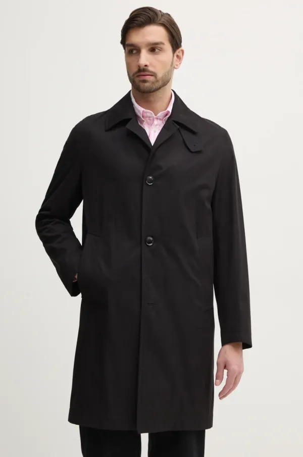 BOSS Kaput BOSS za muškarce, boja: crna, za prijelazno razdoblje, oversize, 50540478