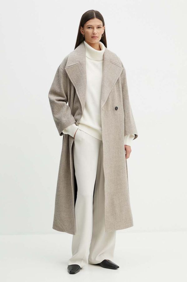 Drykorn Kaput Drykorn za žene, boja: bež, za zimu, kopčanje u dva reda, 120221 85313