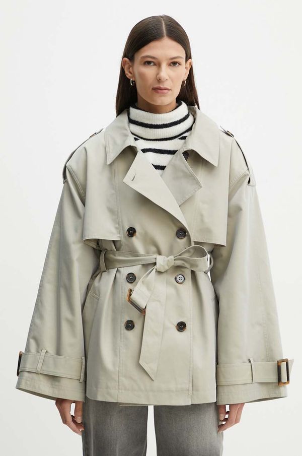 Gestuz Kaput Gestuz za žene, boja: bež, za prijelazno razdoblje, kopčanje u dva reda, 10909183