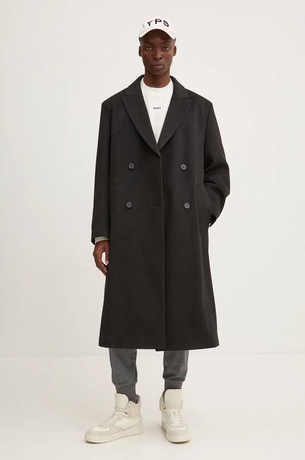 Hugo Kaput HUGO za muškarce, boja: crna, za prijelazno razdoblje, kopčanje u dva reda, 50528272