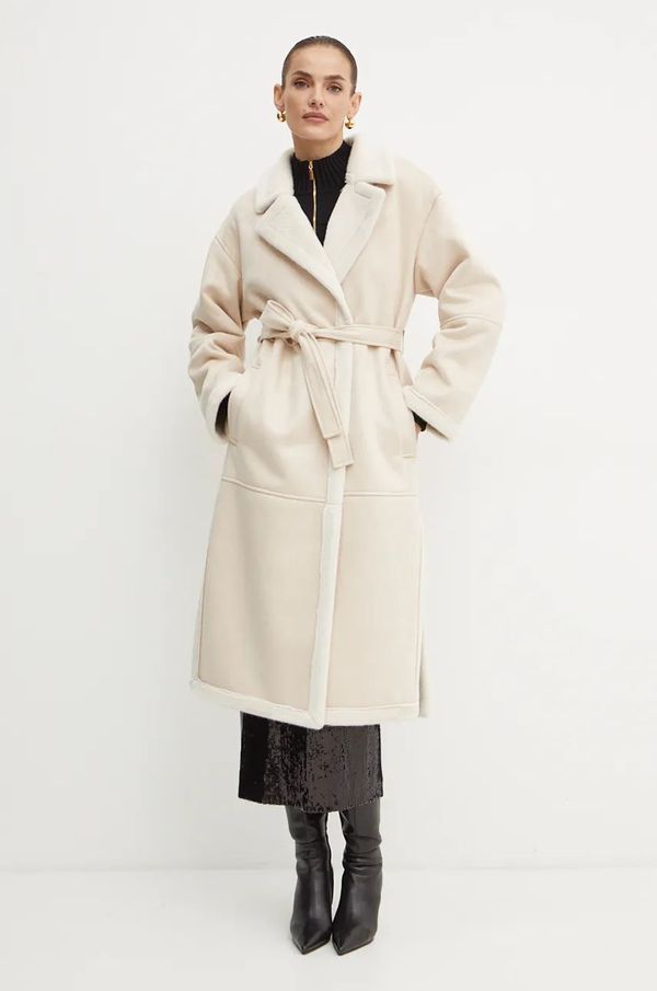 Luisa Spagnoli Kaput Luisa Spagnoli SESTANTE za žene, boja: bež, za prijelazno razdoblje, oversize, 541499