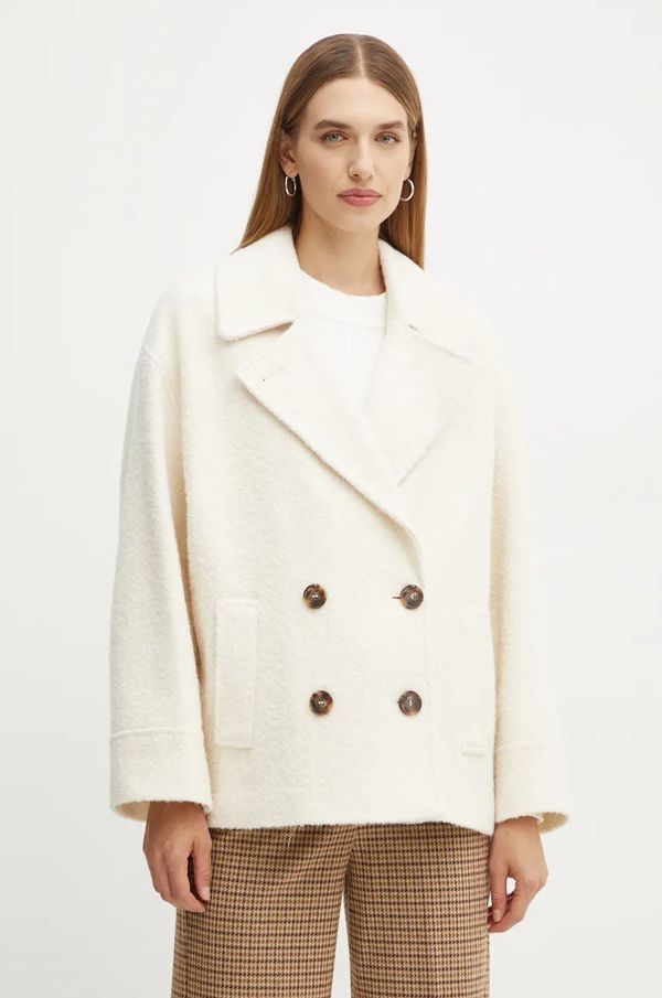 Marella Kaput Marella za žene, boja: bež, za prijelazno razdoblje, kopčanje u dva reda, 2423086082200