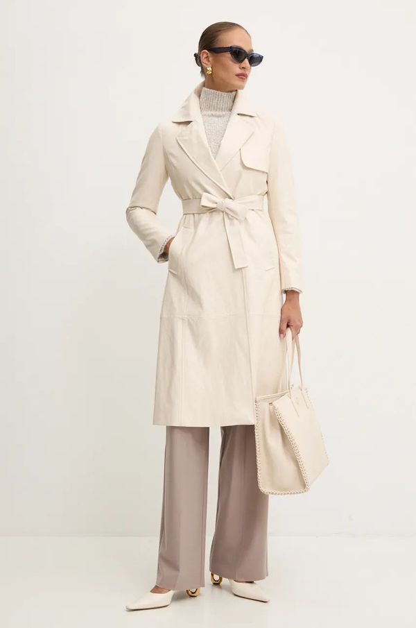 Marella Kaput Marella za žene, boja: bež, za prijelazno razdoblje, kopčanje u dva reda, 2423126011200