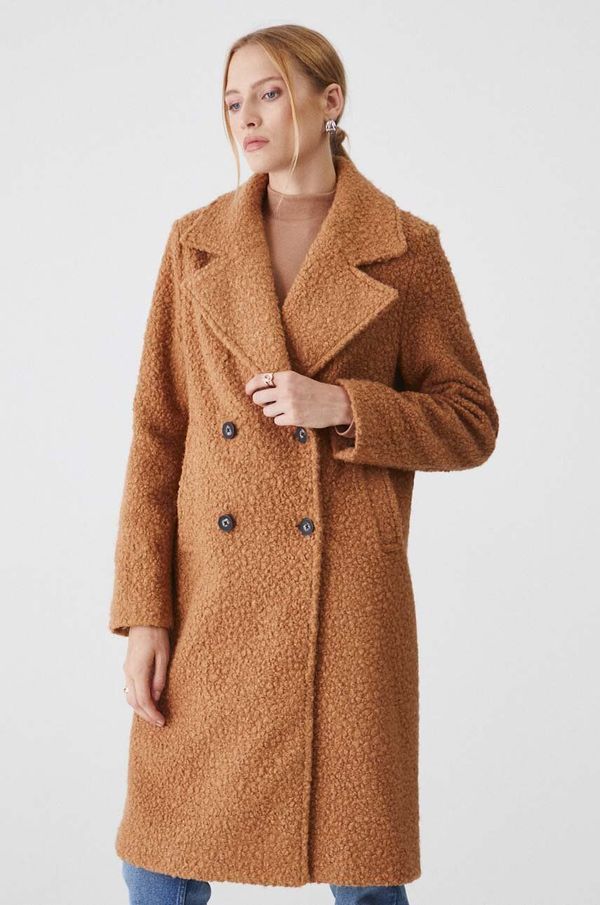 Medicine Kaput Medicine za žene, boja: bež, za prijelazno razdoblje, kopčanje u dva reda