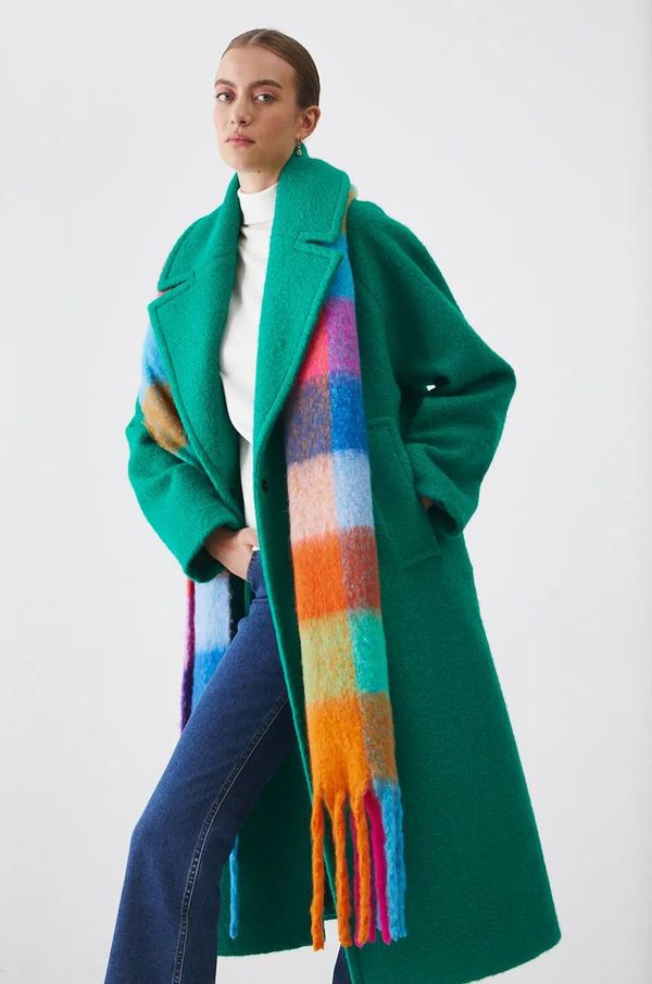 Medicine Kaput Medicine za žene, boja: zelena, za prijelazno razdoblje, kopčanje u dva reda