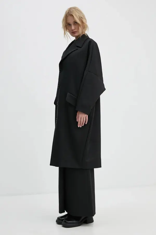 MM6 Maison Margiela Kaput MM6 Maison Margiela za žene, boja: crna, za prijelazno razdoblje, oversize, S62AA0087.M35222